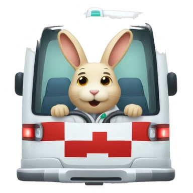 lapin dans une ambulance sticker
