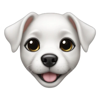 Small dog face white head with black spots on the eyes sticker