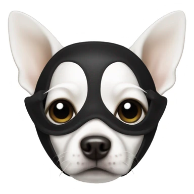 white chihuahua dog with a black mask  sticker