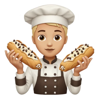 Smashed overworked pastry chef with cannoli sticker