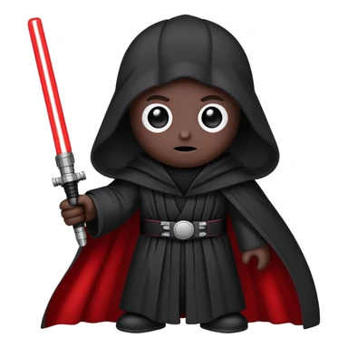 Oreo cookie with dark Sith lord robe and red lightsaber sticker