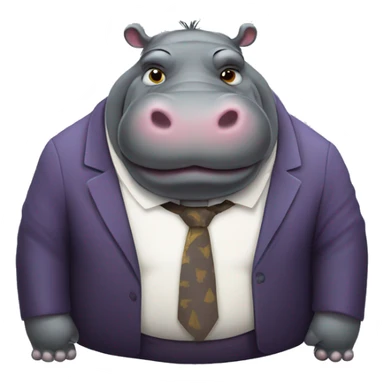 rich hippo, with stomach ache sticker