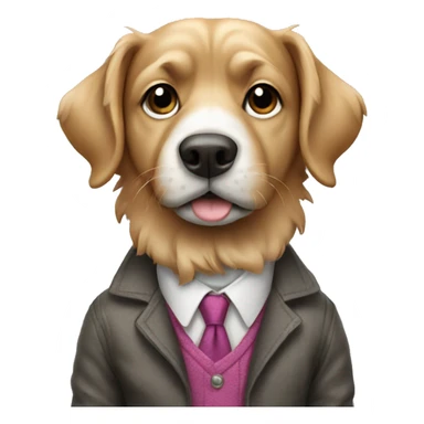 Dog wearing clothes sticker