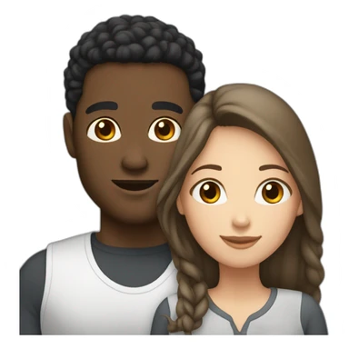black male with white brunet female sticker