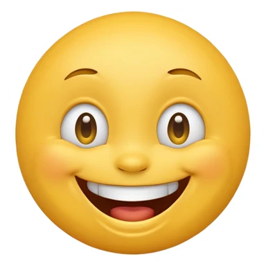 Emoji, yellow round laughing tilted head face sticker