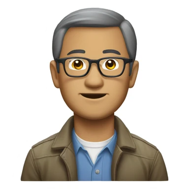 Asian man glasses Toyota Land Cruiser sticker