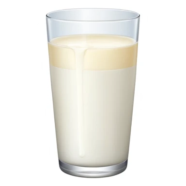 the drink is only milk white, The bottom and mouth of the glass are the same width and thin a toll, There is only white liquid inside, photo realistic, like a third from left sticker