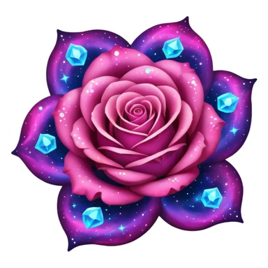 Sparkly shiny nebula galaxy rose sticker