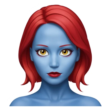 jennifer lawrence x-men mystique red sleek back hair yellow eye  sticker