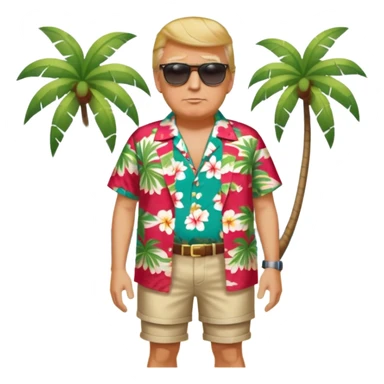 full body Trump standing in beach outfit sticker
