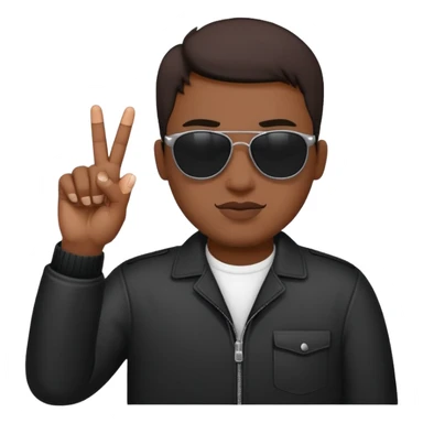 Middle finger and wearing shades sticker