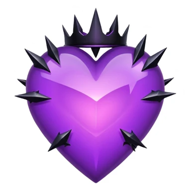 purple heart with black thorns and a crystal, dark romance sticker