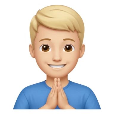 Smart boy namaste emoji sticker