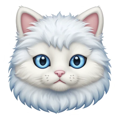 White teddy cat with blue eyes sticker