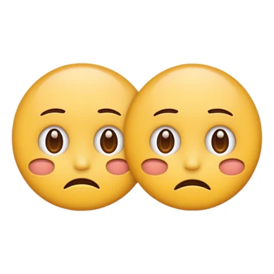 two  round faced emojis not happy stuck together sticker