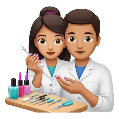 Nail master doing work sticker