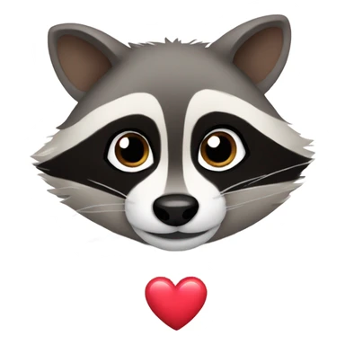 raccoon with heart eyes sticker