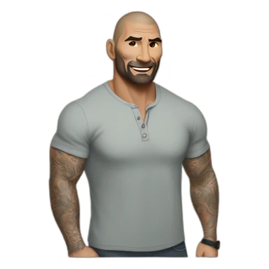 actor dave bautista cartoon wearing henley  sticker