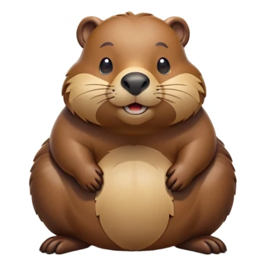 cinematic-beaver-realistic-full-body-on-all-fours-emoji,-plump-and-relaxed-body-soaking-in-the-warm-sun,-short-brown-fur-slightly-ruffled,-head-tilted-dramatically,-calm-expressive-eyes-exuding-serene-wisdom,-simplified-yet-realistic head tilted confidently staring at the camera in a comical way sticker