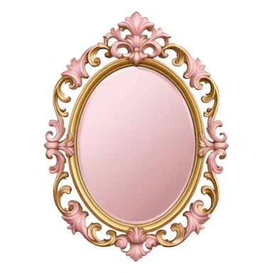  Vintage ornate rococo pale pink mirror sticker