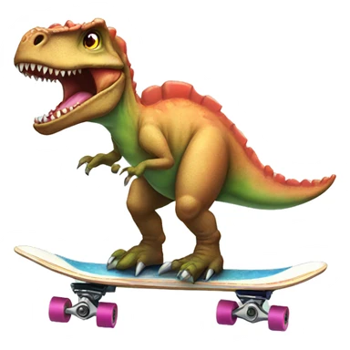 dinosaur in a tutu on a skateboard sticker