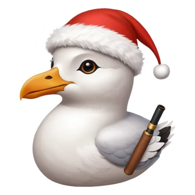 Seagull sherlock holmes with a xmas hat sticker