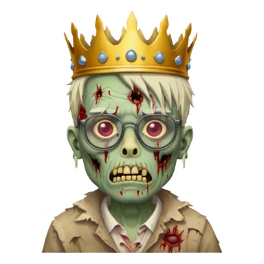 crowned zombie with glasses sticker