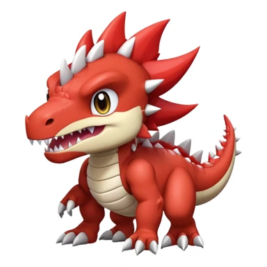Cute Baby Chibi Digimon-Tyrantrum-Tyrunt-hybrid (full body) sticker