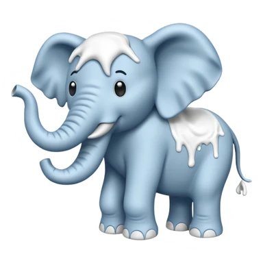 elephant with  toothpaste sticker