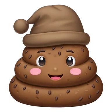 Poop with a hat on sticker