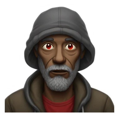 Homeless man with red eyes smoking sticker
