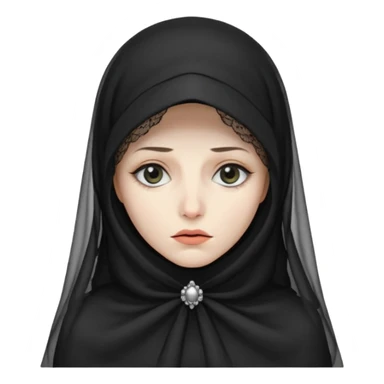 create a widow lady with a black hat and a veil covering her entire face sticker