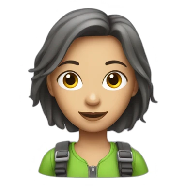 A girl in parachute sticker