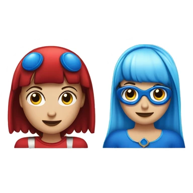 Ragazza coccinella di 15 anni con i due codini blu e una super eroina  sticker