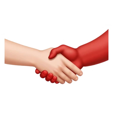 Shaking hands emoji but one hand is red sticker