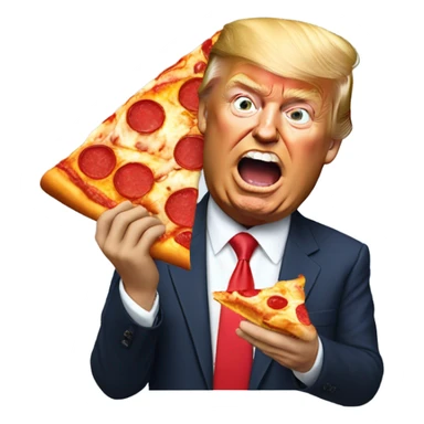 Donald trump with eating pizza sticker