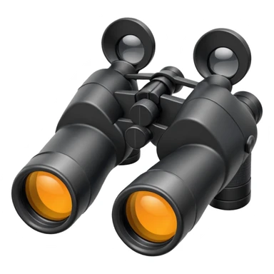  simple black binoculars with large lenses make lenses point out straight sticker