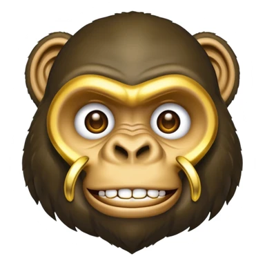 Gorilla with gold grills sticker