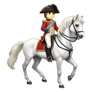 young napoleon on white horse sticker