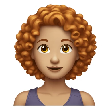 Beautiful brunette ginger girl curly hair sticker