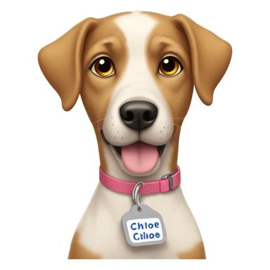 dog with name tag chloe sticker