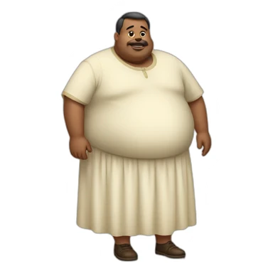 Fat man wearing a frock sticker