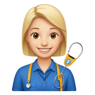 Employee with Lanyards sticker