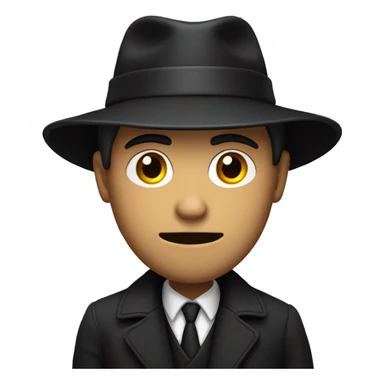 suspicious man with black hat and a coat  sticker