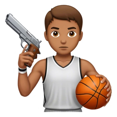 basketball player holding a pistol sticker