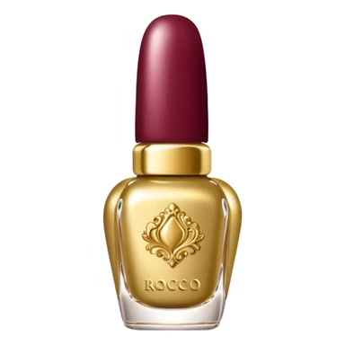 gold rococo burgundy inflatable puffy nail polish sticker