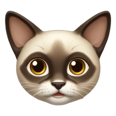 Very surprised Siamese cat with dark brown hair sticker
