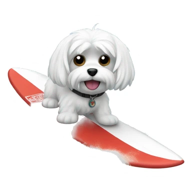 Un maltese che fa surf sticker