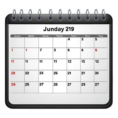 Calendar with 7 days per week sticker