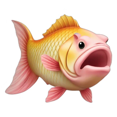 carp with pig snout sticker